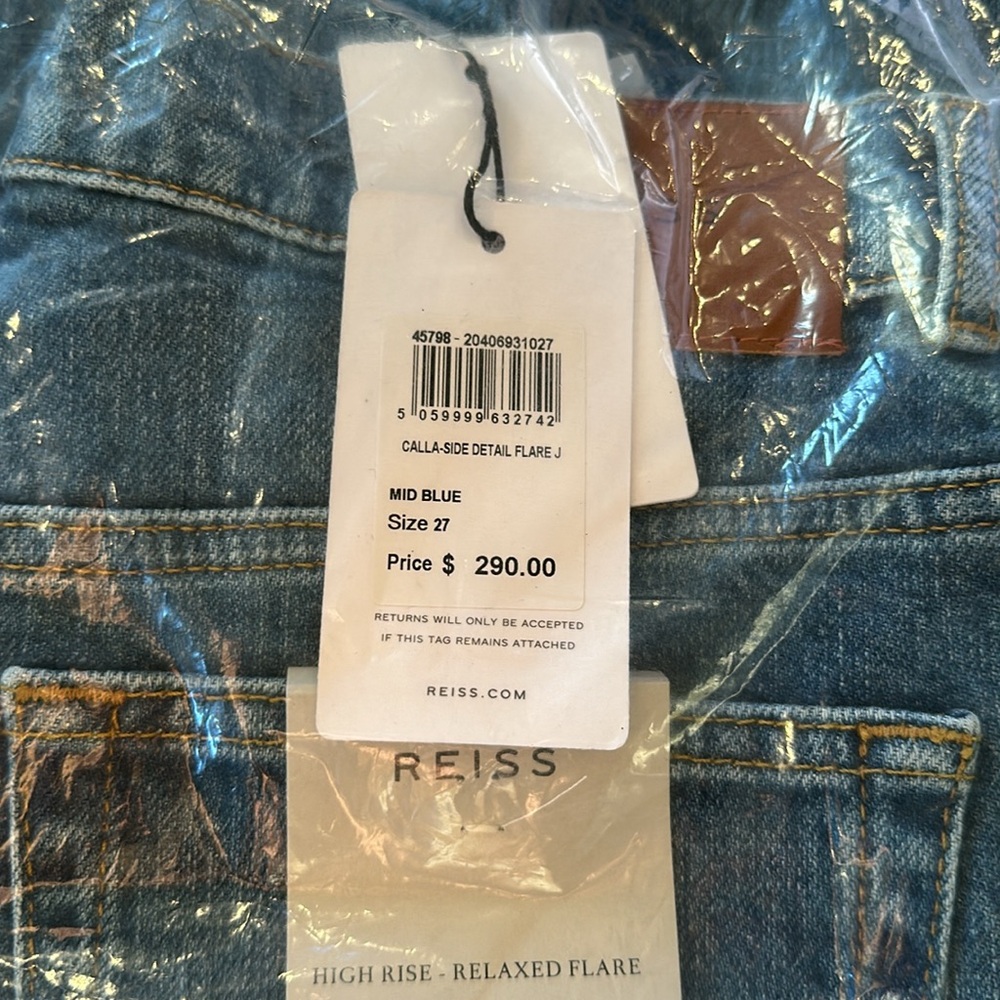 REISS CALLA MID RISE WIDE LEG JEANS - Picture 4 of 4